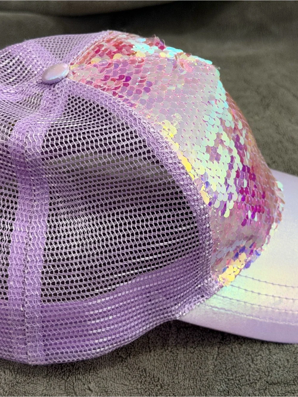 SpongeBob Squarepants Iridescent Lavender Sequin Trucker Hat